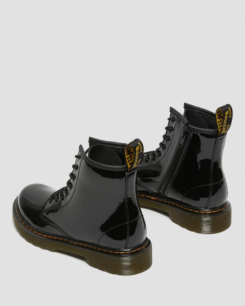 Kids' Dr Martens Junior 1460 Patent Leather Lace Up Boots Black | AU 685RVD